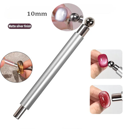 1PC Double Head Nail Cat Eye Magnet Pen Strong Magnetic Bar With Steel Ball For Cateye Gel Polish DIY Glass Bead Effect NailTool