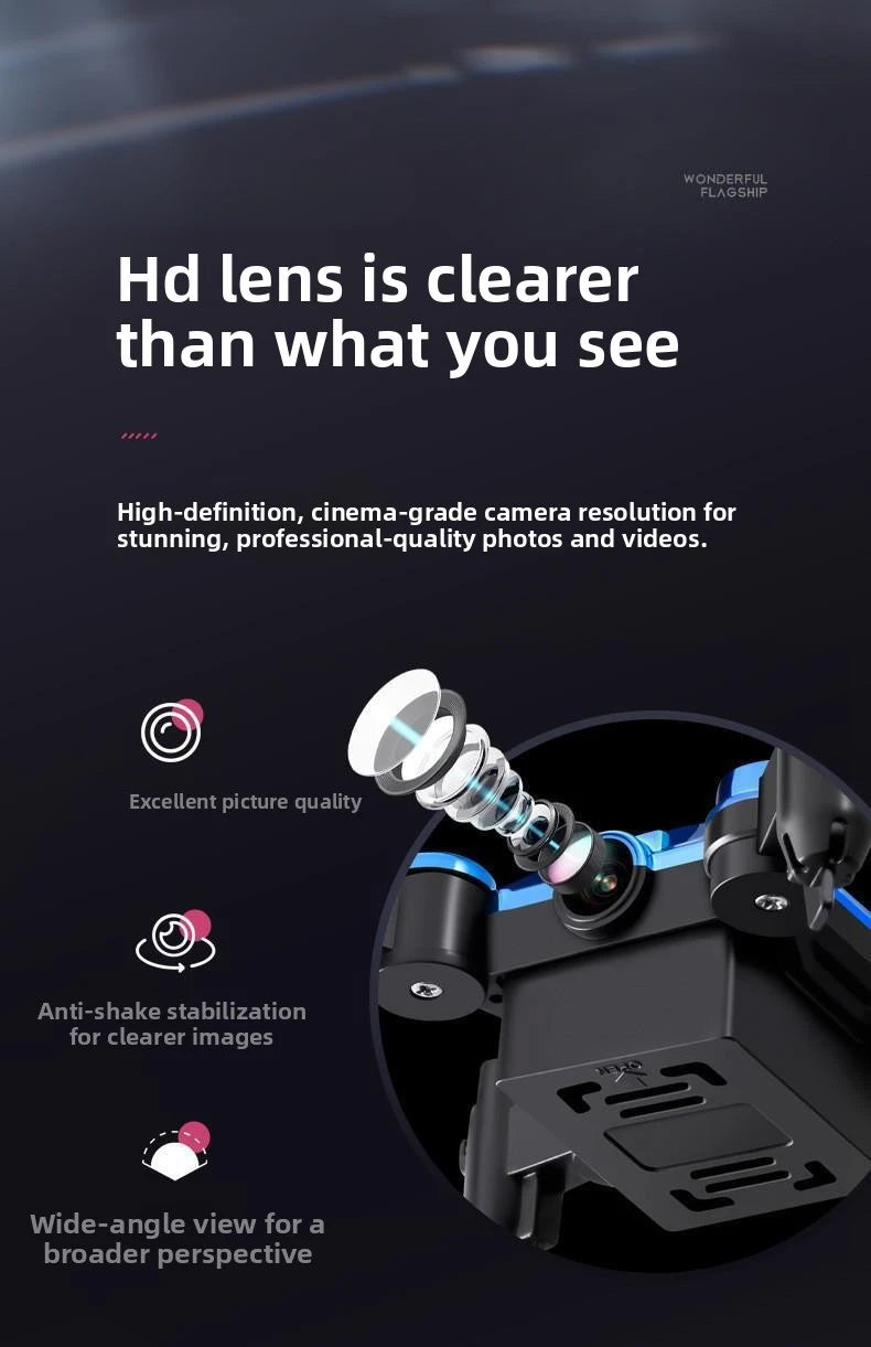 2026 New CEYYOR Mini Foldable Drone - RC Quadcopter with Camera for Kids, Portable Pocket Drone Toy