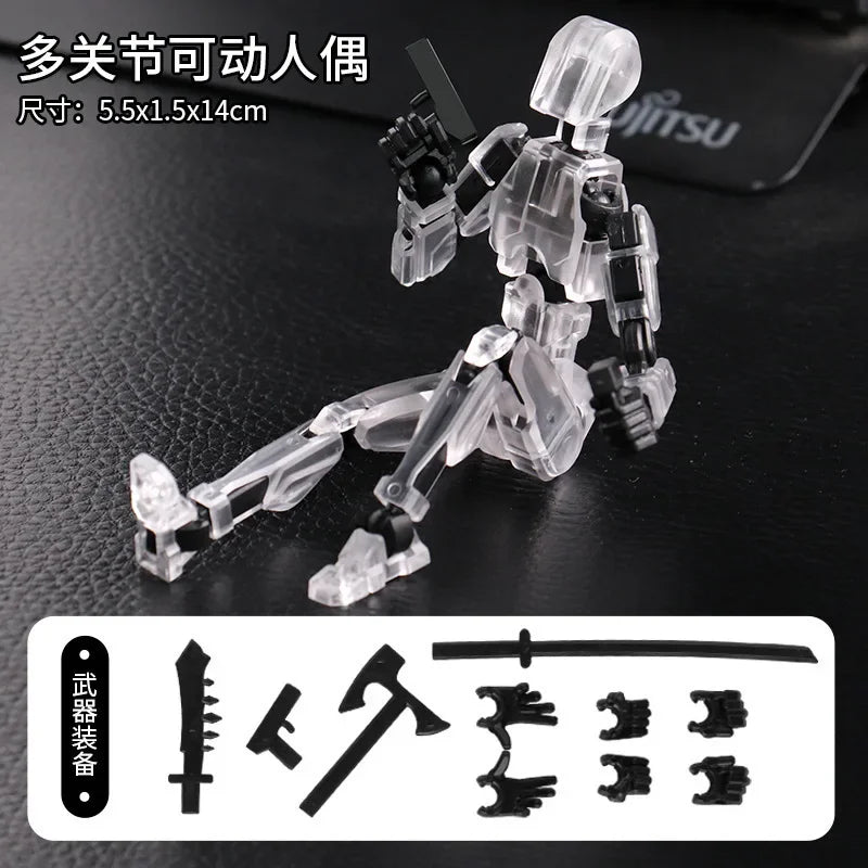 DIY Multi-Jointed Movable Shapeshift Robot Ornaments 3D Printed Mannequin Lucky Character Action Figures Toys for Kids Gift