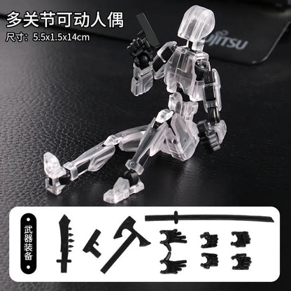 DIY Multi-Jointed Movable Shapeshift Robot Ornaments 3D Printed Mannequin Lucky Character Action Figures Toys for Kids Gift