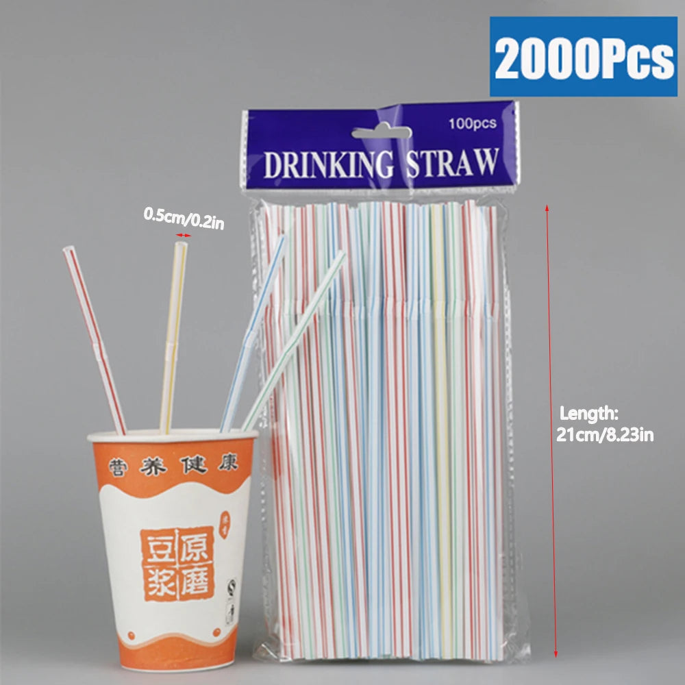 50/3000Pcs Multicolor rietjes Drinking Straws Milk Tea Bar Party Wedding Kitchen Home Accessories Black Beverage Straw Wholesale