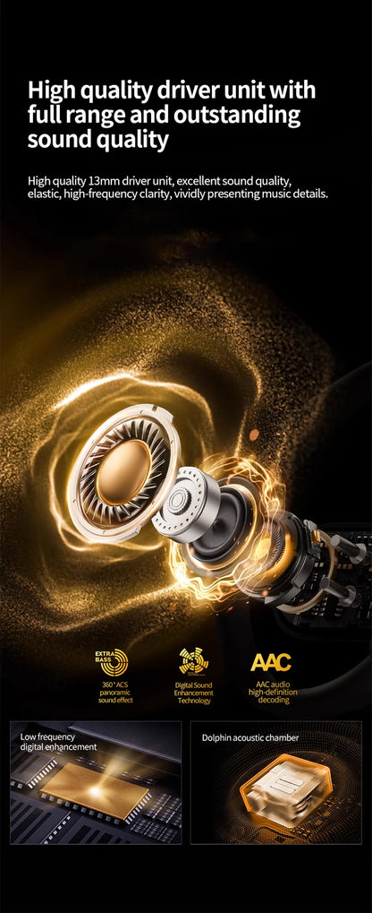 Wireless Headphone Earphones Touch Screen Visible music Headset Sport Earbuds With Microphone for All Mobile Phones