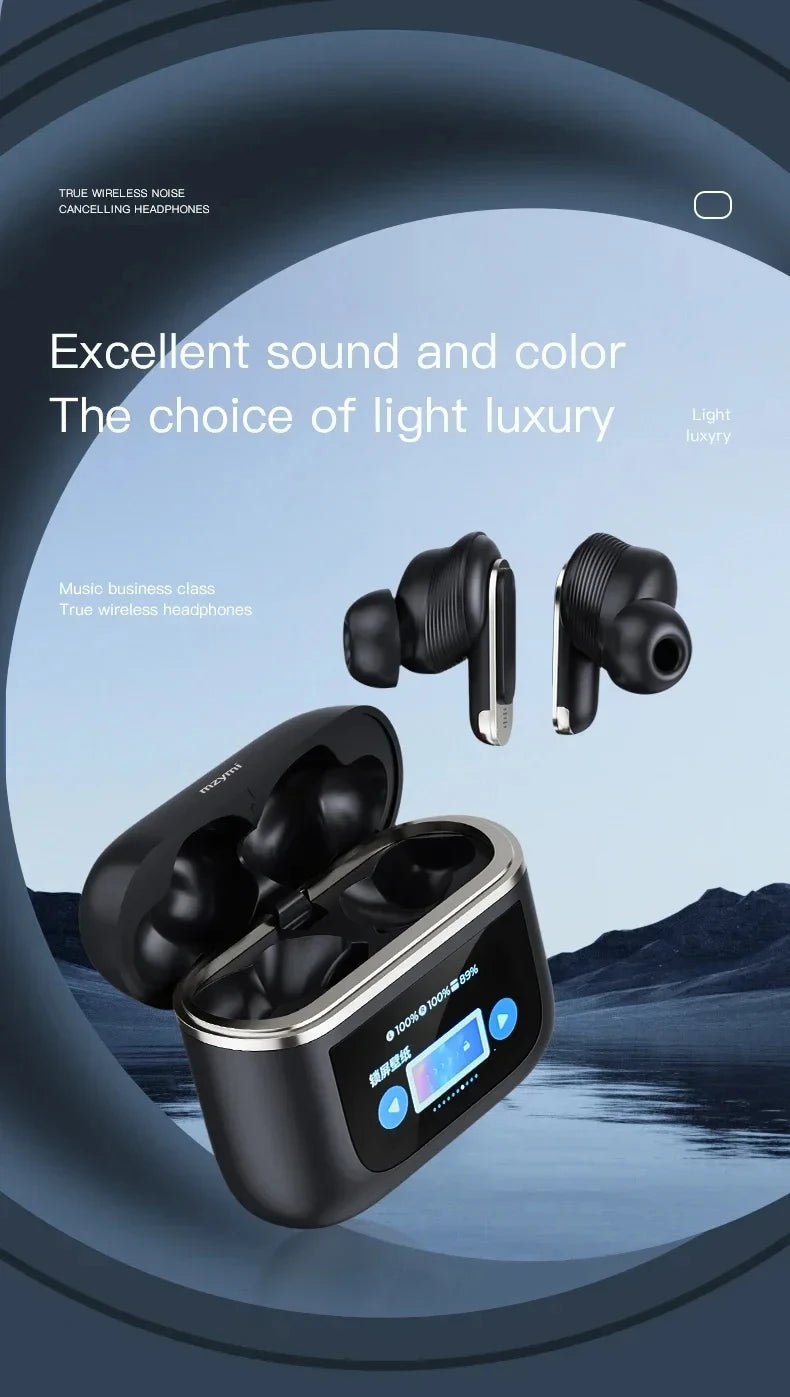 MZYMI Design ANC+ENC TWS V8 In-Ear Headphones Noise Cancelling Wireless Earbuds Gaming Compatible Smart Phones Computers Laptop