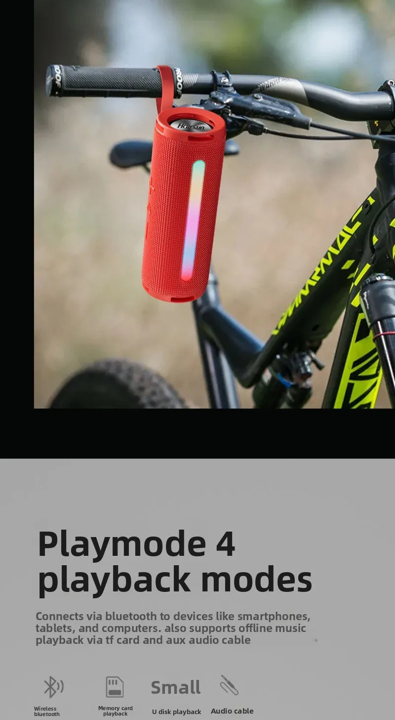 MW Audio Portable Bluetooth Speaker RGB Lights Waterproof Dual Drivers Bass Wireless Speaker Bluetooth 5 2