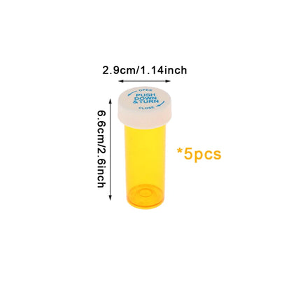 5Pcs Plastic Medicine Pill Bottles With Child Resistant Caps Medicine Containers Travel Pill Vials - 6/8/13/16/20/30/40/60 Dram