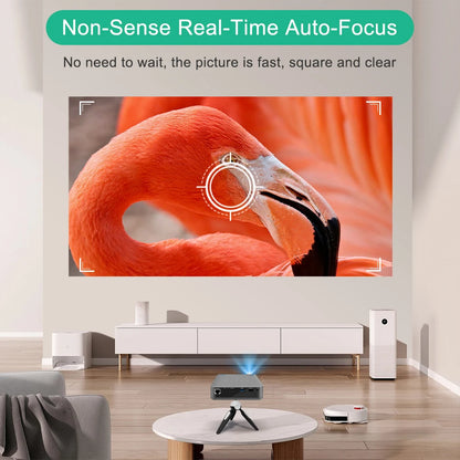 VIVICINE P15 Pro Native 1080P DLP Projector Android 9.0 4K Auto Focus 600ANSI 3D Portable Mini