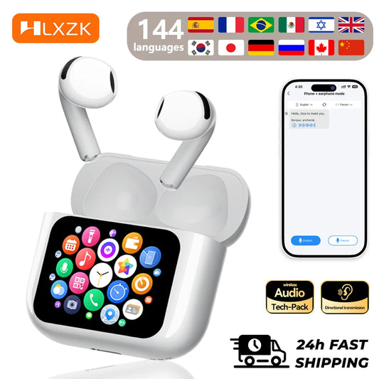 Real Time Translators Headphones Wireless Earphones Noise Canceling IPX7 Waterproof Smart Touch Control Kids Women Men Earbuds