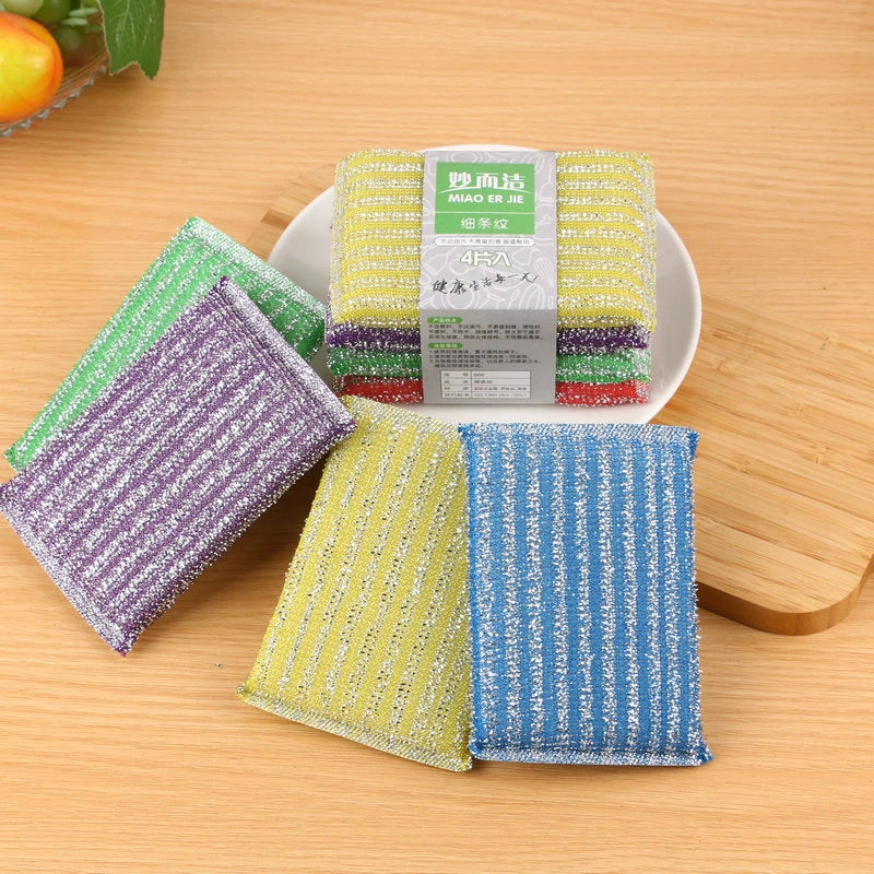 Double-sided Cleaning Sponges Non Scratch Scouring Sponge Pan Pot Dish-Washing Sponge Household Kitchen Scouring Pad Wash Sponge