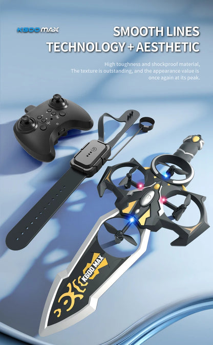 Hot New The Excalibur Remote Control Drone With Colorful Lights Gesture Sensor Fixed Wing Aircraft Follows Children Toy For Fun