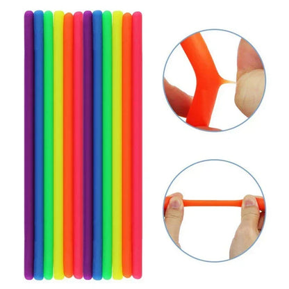 6Pcs Colorful Stretchy String Fidget Sensory Toys for Parents Kids Stress Anxiety Reliever in the Classroom Home or Office