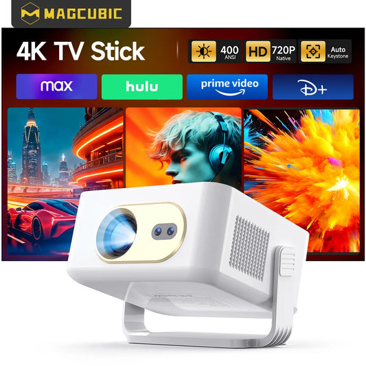 Magcubic HY300GT 4K TV Stick Projector 400 ANSl Android 14 Home Theater Smart HD Beamer Auto Focus Projector with Google TV OS
