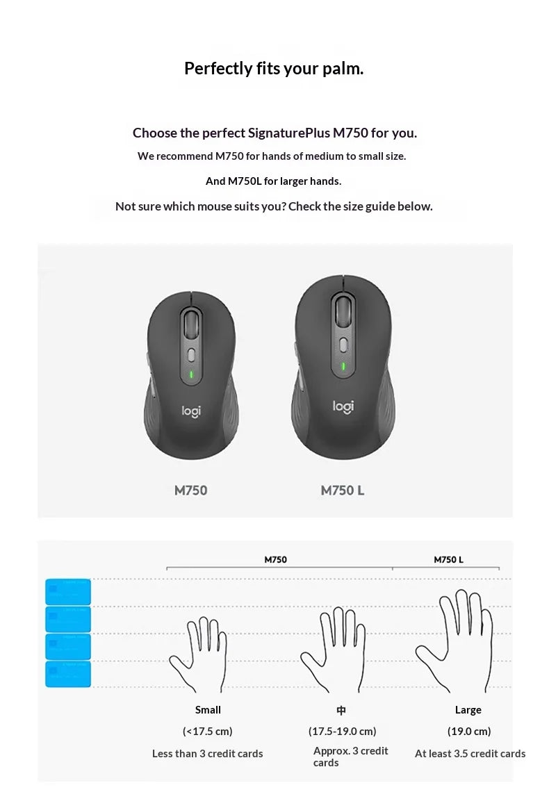 Logitech M750 Wireless Mouse Bluetooth 2.4G Silent Ergonomic Mouse for Laptop PC Office Home