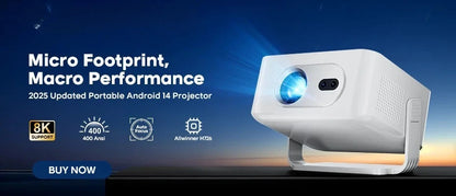 Projector HY300 Pro 8K Android 14 Dual Wifi6 290ANSI Allwinner H726 BT5.4 1080P 1280*720P Home Cinema Outdoor Projetor