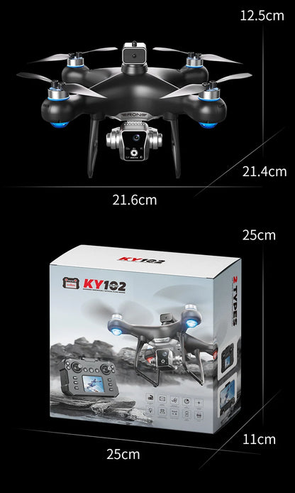 KY102 MAX Drone HD Dual Camera Screen Controlled Brushless Obstacle Avoidance Professional RC Quadcopter Dron Toy 10000M