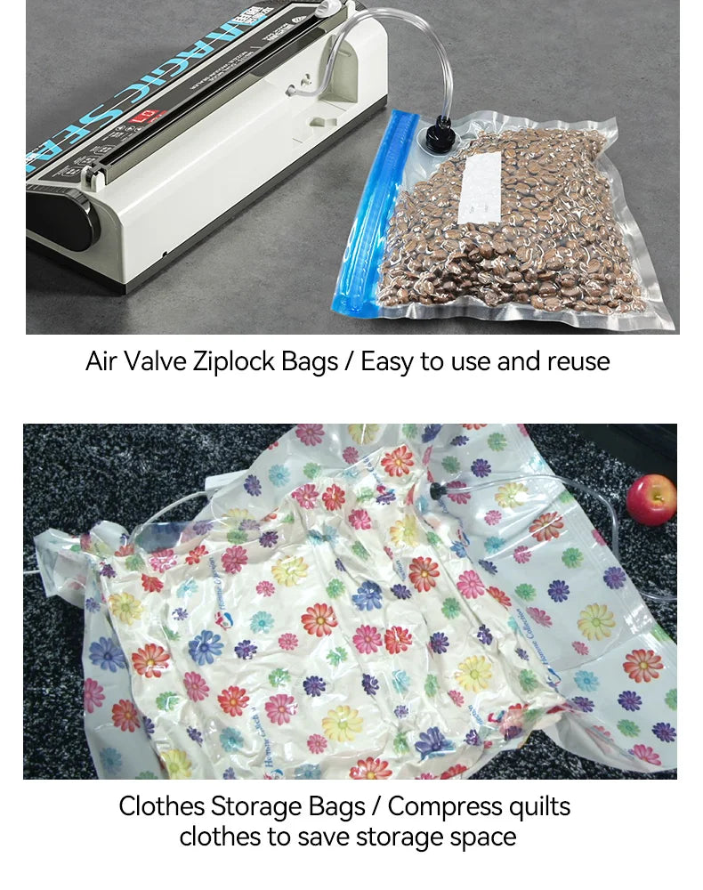 Vacuum Packaging Machine MAGIC SEAL MS175 for Food Plastic Bags Sealer Sealing Machine Mylar Bags Kitchen Packer Automatic Manua