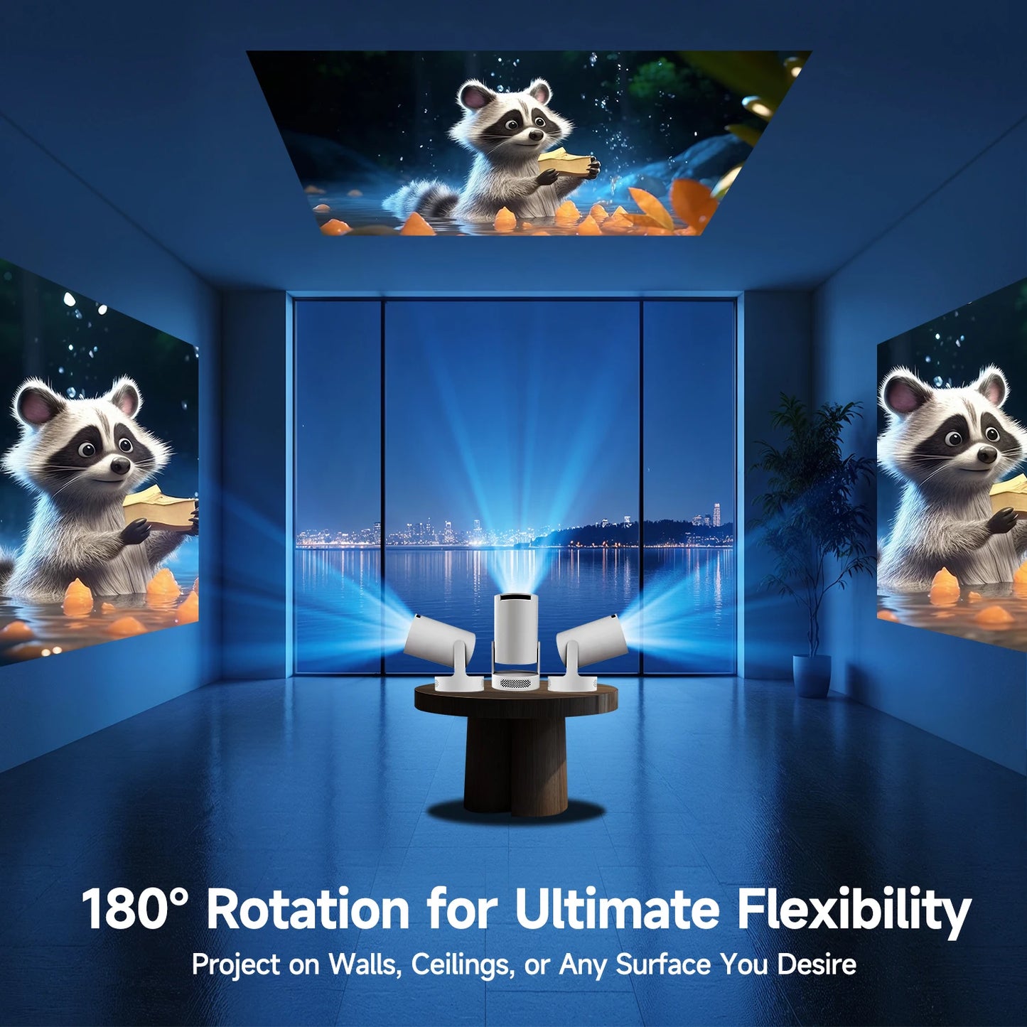 Magcubic 8K HY300 Pro + Projector Built in 5W Speaker 1280*720P Android 14 8000 Lumens Wifi6 BT5.4 Outdoor Portable Projector