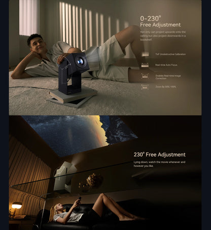 Wanbo Cube 2 Pro 4K Protable Native 1080P Projector 500ANSI Android TV 11.0 ToF Laser Radar Real Time Focus 3 Colors Available