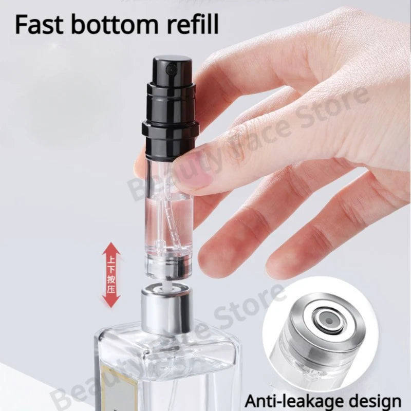 5ml Mini Portable Bottom-Filling Pump Perfume Refillable Spray Bottle Empty Cosmetic Containers Atomizer Bottle Travel Refill
