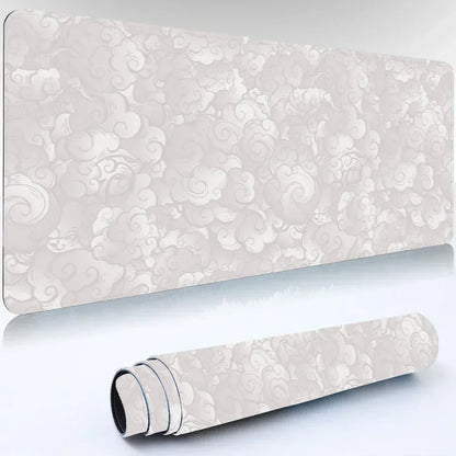 Japanese Clouds Mouse Pad Kawaii Black Desk Mat Office Carpet Large Gaming Mousepad Non-Slip Rubber Laptop Computer Accessories