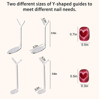 1/2/3/4pcs Y-Shaped Heart Cat Eye Gel Magnet Set Love Heart Magnet Magnetic Nail Stick For Gel Nail Polish DIY Manicure Tool 69S