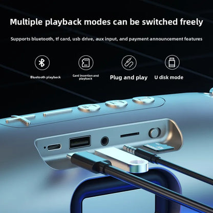 Portable Waterproof Bluetooth Speaker with Bass Stereo Sound LED Light Wireless Outdoor Speaker