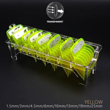 8Pcs Universal Transparent Hair Clipper Guards For Wahl Madeshow Metal Clip Clippers Barber Accessories Trimmer Limit Combs