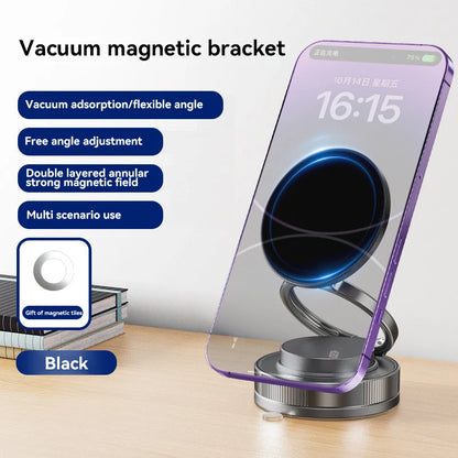 Vacuum Magnetic Phone Bracket 360 Adjustment Double Side Suction Cup Strong Magnet Suction Foldable Navigation Car Holder