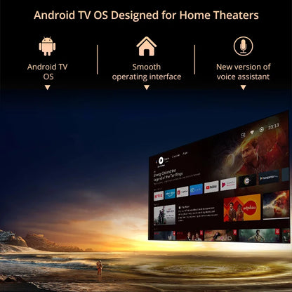 Voxflix M25 Home Cinema 1080P 4K 2800 ANSI Smart Home Projector Android TV 9.0 Game Mode Support voice search Movies Beamer