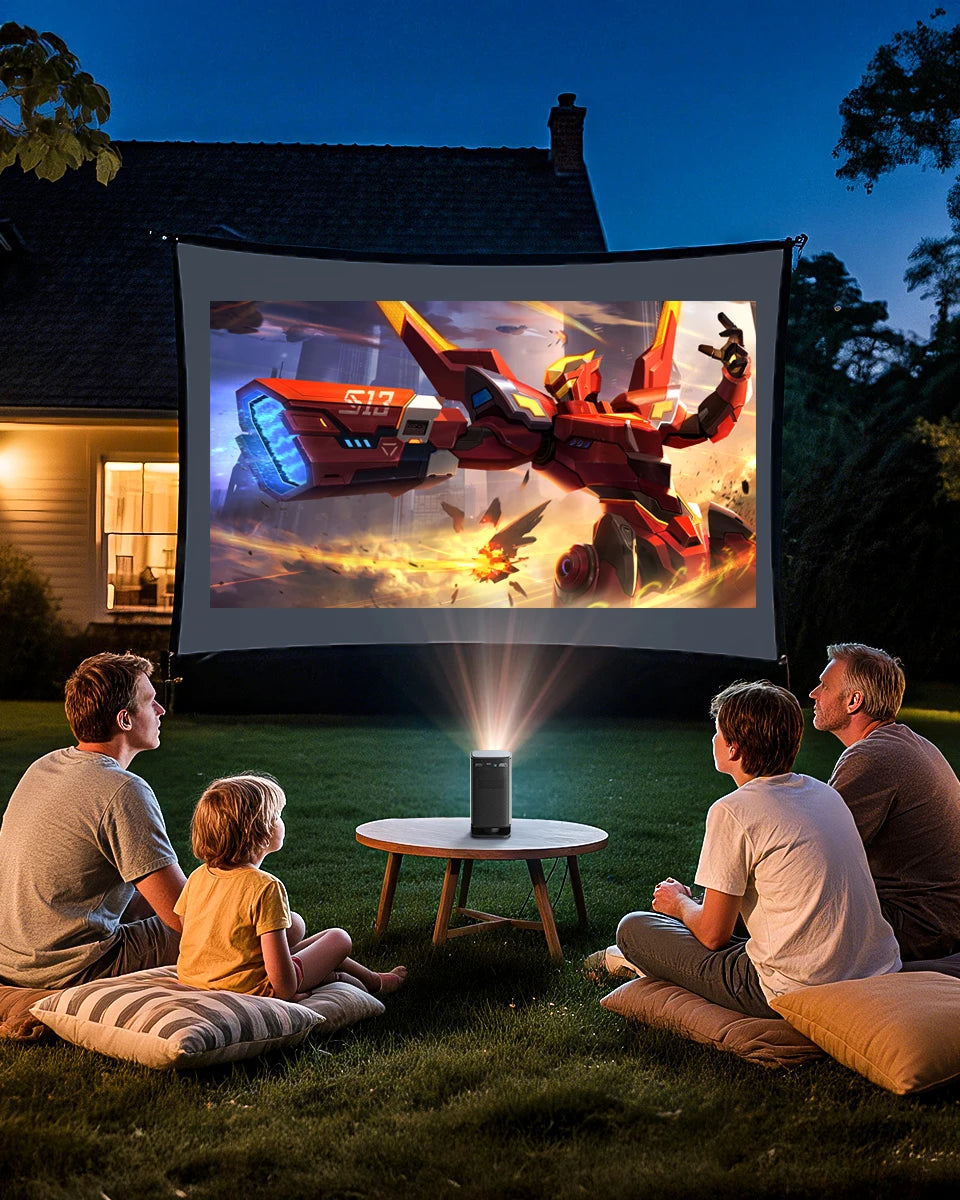 BYINTEK P70X Portable Mini Projector with Built-in Battery 4K Support 3D Wifi for Outdoor Movie Night Home Theater Projectors