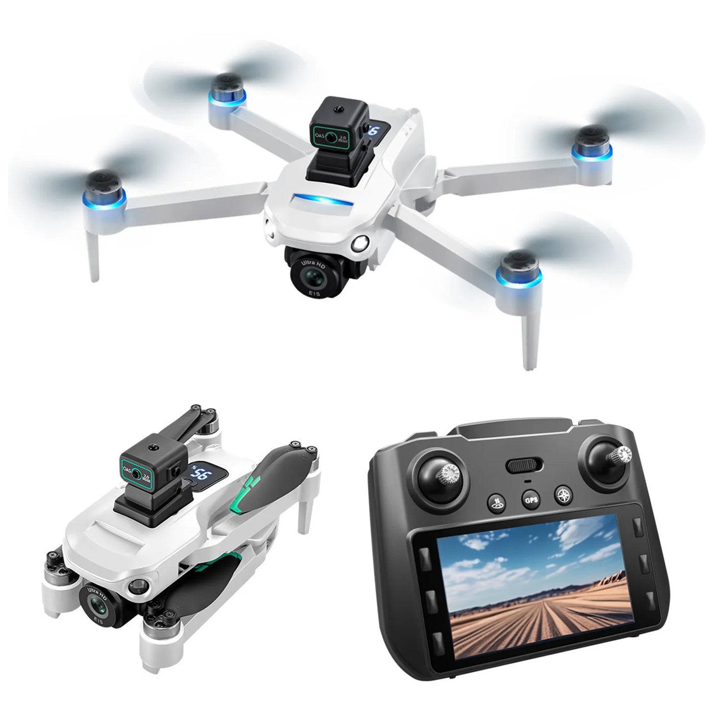 Drone Dual Camera APP Control LCD Display Remote Control Intelligent Obstacle Avoidance WIFI 5G RC Quadcopter