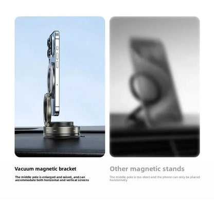 Vacuum Magnetic Phone Bracket 360 Adjustment Double Side Suction Cup Strong Magnet Suction Foldable Navigation Car Holder