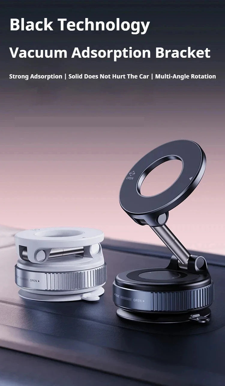 Car Phone Holder Suction Cup Vacuum Magnetic Phone Stand 360° rotatable and Foldable Suction Cup Phone Holder