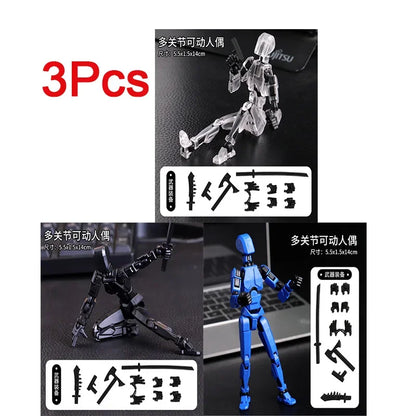 DIY Multi-Jointed Movable Shapeshift Robot Ornaments 3D Printed Mannequin Lucky Character Action Figures Toys for Kids Gift