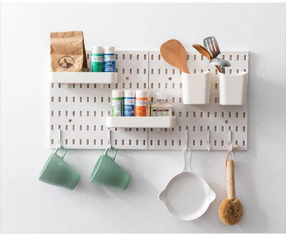 DIY Pegboard Accessories No Punching Kitchen Organization Shelf Storage Box Hooks Wall Organizer Crafts For Garage Room