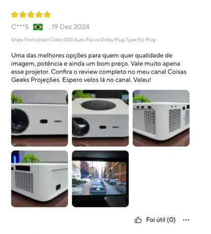 XIWBSY 1000Ansi AutoFocus Projector Bluetooth5.2 Android Projector 4K 8K Decode Video Audio Home Theater Portable Proyector