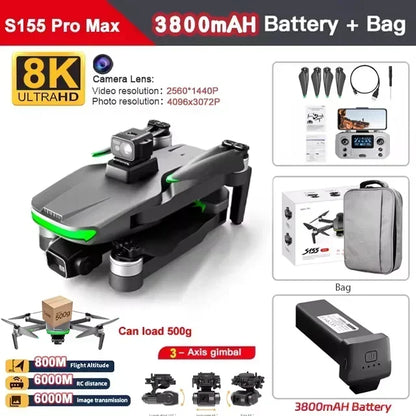 AE86 PRO MAX GPS Drone Professional 8K HD ESC Camera 5G FPV WiFi With 3-Axis Gimbal Flight 28 Minute Brushless RC Quadcopter 8KM