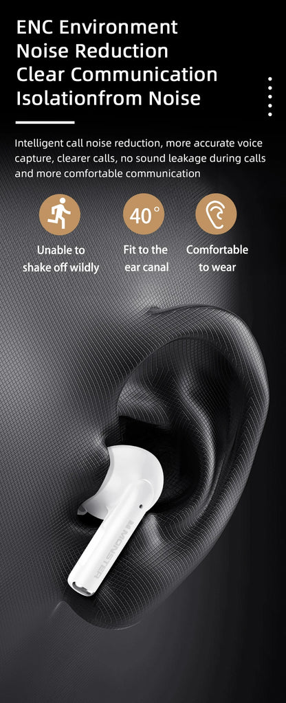 Monster MQT39 Wireless Bluetooth 6.0 Earphones TWS Hifi Stereo Headphones Noise Reduction Gaming Earbuds Sports Headset With Mic