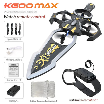 Hot New The Excalibur Remote Control Drone With Colorful Lights Gesture Sensor Fixed Wing Aircraft Follows Children Toy For Fun