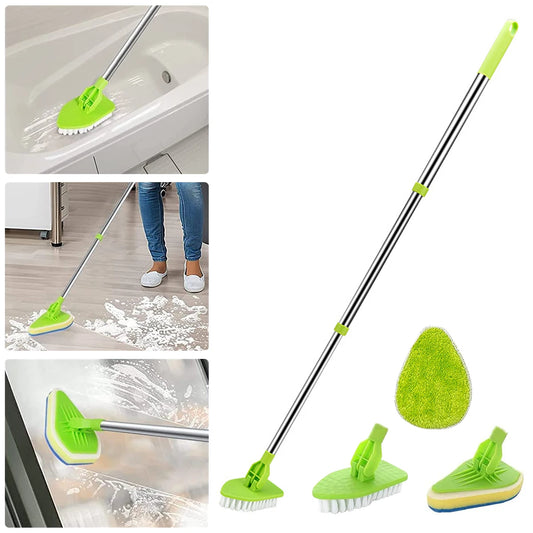 Cleaning Brush with Long Handle 3 in 1 Extendable Scrub Brush For Kitchen Showers Tub Bathroom Tile Cleaning Tools Home supplies