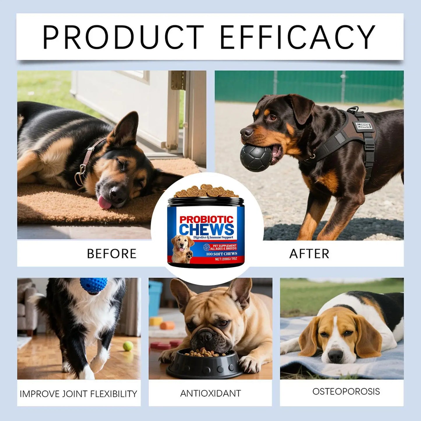 Pet Health Chews 200g Healthy Treats Natural Skin Care Digestive Care Dog Supplements for After Meal Seasonal Changes Food