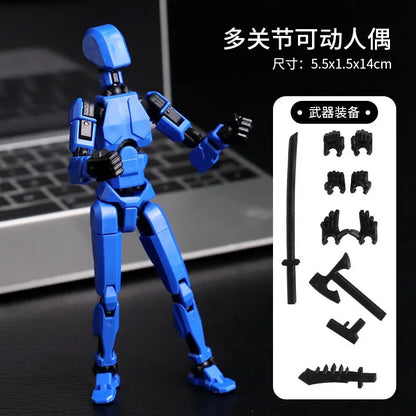 DIY Multi-Jointed Movable Shapeshift Robot Ornaments 3D Printed Mannequin Lucky Character Action Figures Toys for Kids Gift