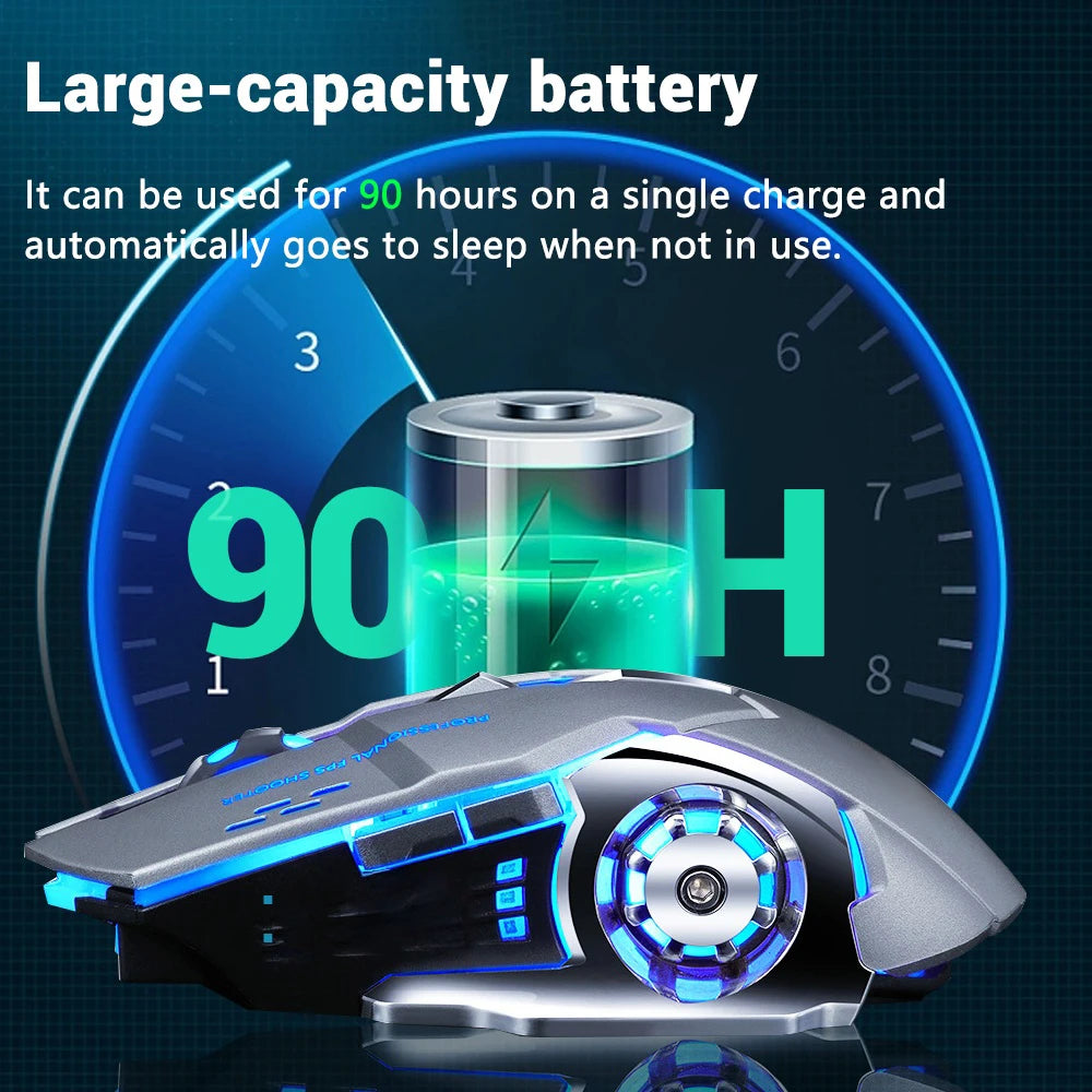 Rechargeable Wireless Mouse 2.4GHz USB Bluetooth Backlight Mouse Ergonomic Silent Office Mice for Laptop Macbook PC Tablet Phone