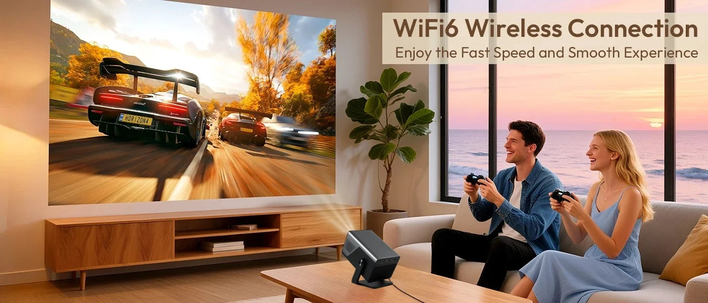 KIXIN 8K Projector 4K Android Built in 5W Speaker 1920x1080p 800ANSI Wifi6 BT5.4 household projetor 4k video Projector Outdoor