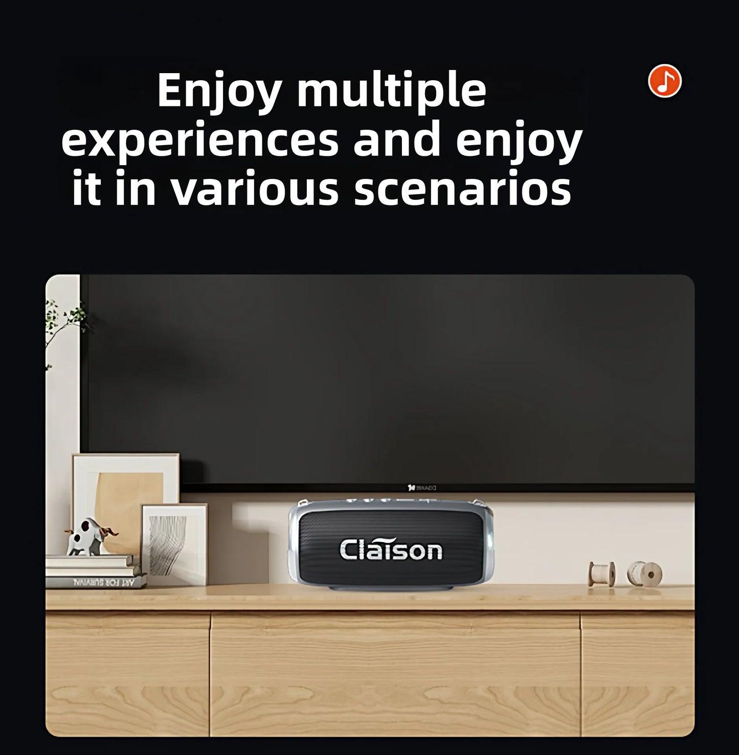 Portable Waterproof Bluetooth Speaker with Bass Stereo Sound LED Light Wireless Outdoor Speaker