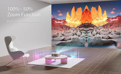 XIWBSY 1000Ansi AutoFocus Projector Bluetooth5.2 Android Projector 4K 8K Decode Video Audio Home Theater Portable Proyector