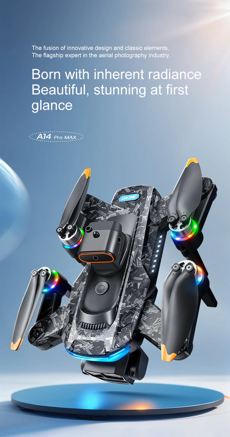 2026 A14 Pro Max Gps Drone Brushless Screen Control Obstacle Avoidance Optical Flow Intelligent Remote Control Aircraft 10000m
