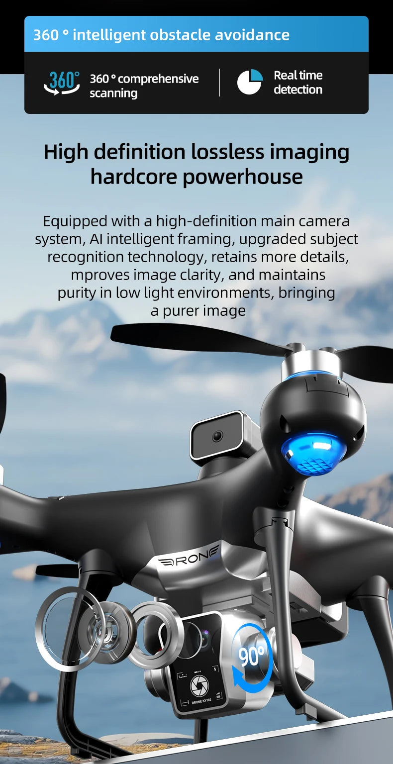 KY102 MAX Drone HD Dual Camera Screen Controlled Brushless Obstacle Avoidance Professional RC Quadcopter Dron Toy 10000M