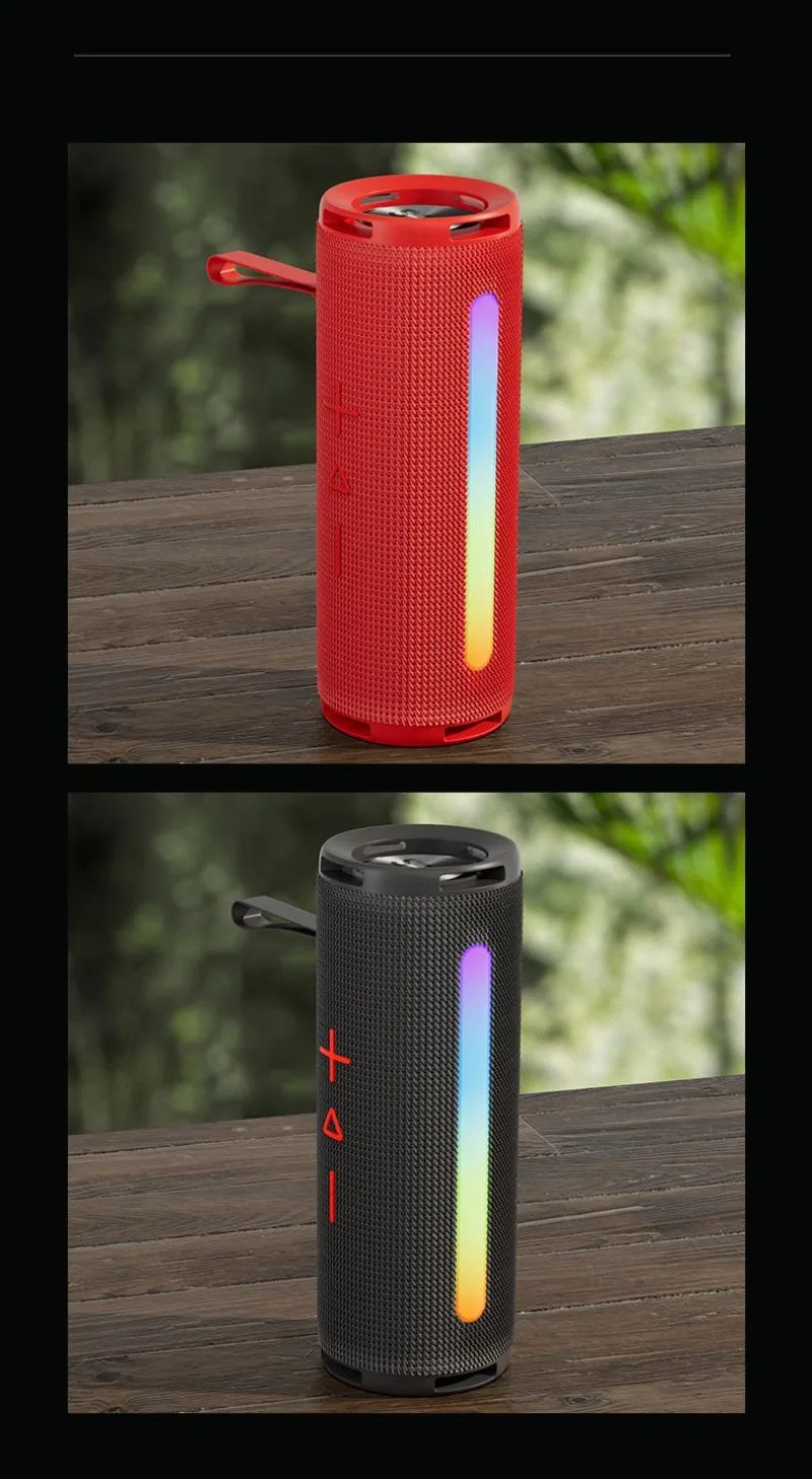 MW Audio Portable Bluetooth Speaker RGB Lights Waterproof Dual Drivers Bass Wireless Speaker Bluetooth 5 2