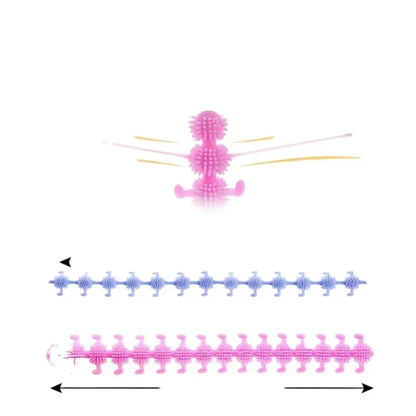 1pc Caterpillars Sensory Toy Stress Relief Stretchy String Worm Pops Fidget Therapy Anti Anxiety Fidget for Teenagers Adults