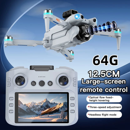 AE5Pro Aerial Drone Foldable Design Infrared Five-sided Obstacle Avoidance 4.3-inch Screen Control Optical Flow Positioning